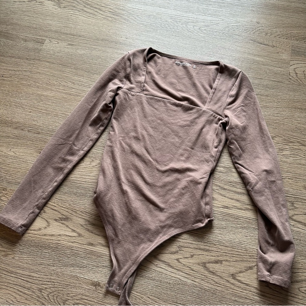 Abercrombie brown seamless cotton bodysuit